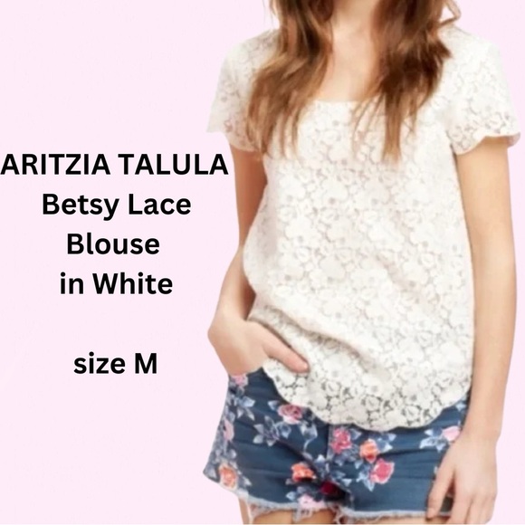 ARITZIA TALULA Betsy Lace Blouse in White size M - Picture 3 of 10